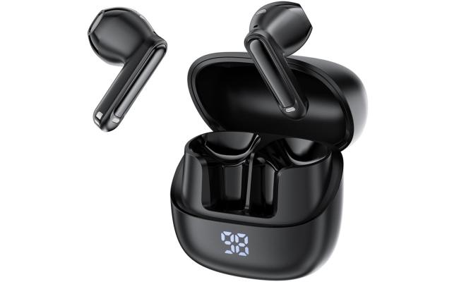 ACEFAST W2 TWS Bluetooth-Compatible Earbuds Active Noise Cancelling Earphones with LED Display Charging Case - Black